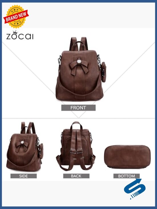 Faux Leather Fashion Backpack Purse Anti-Theft Daypack Satchel